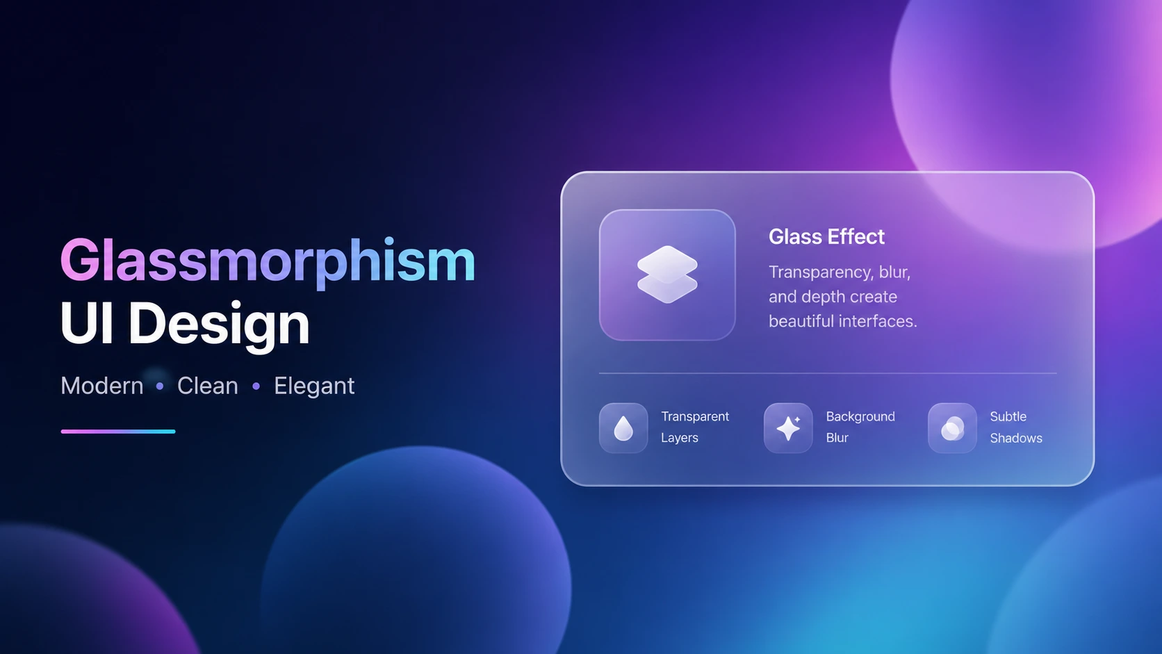 Modern glassmorphism UI design with translucent frosted glass cards