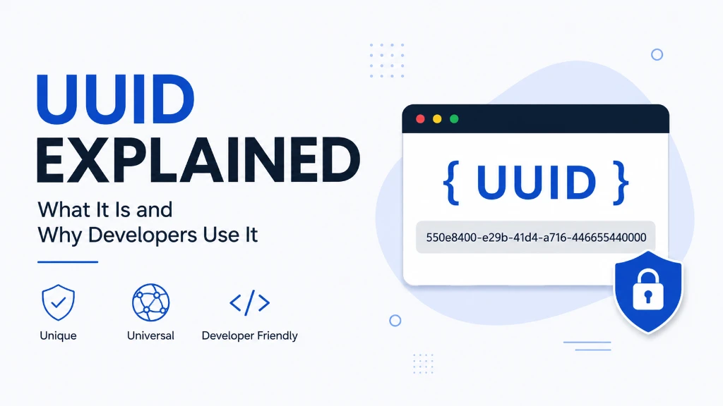UUID explained with a unique identifier string used in databases and applications