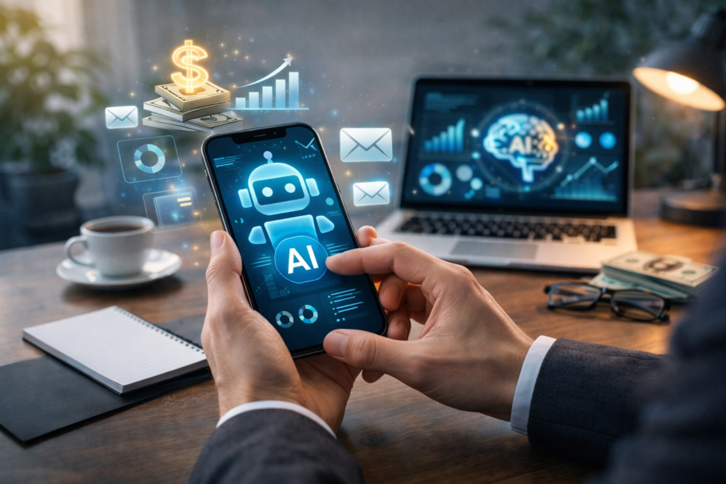 AI tools to save time and make money online using mobile automation and AI assistants